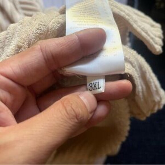 LAMBERT tan corduroy oversized long sleeve button up shacket shirt jacket - Picture 8 of 8